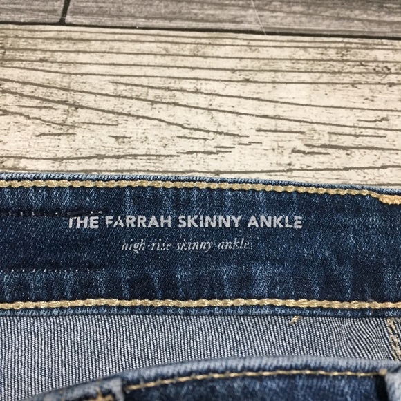 Ag The Farrah High Rise Skinny Ankle Jeans Women’s 27R Blue Ankle Slit - Picture 9 of 10